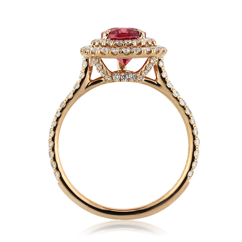 2.41ct Pink Pear Shaped Spinel and Diamond Engagement Ring