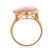 16.28ct Fancy Shaped Rose Cut Rose Quartz and Diamond Right-Hand Ring