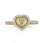 1.59ct Fancy Light Yellow Heart Shaped Diamond Engagement Ring