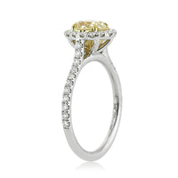 1.84ct Fancy Yellow Oval Cut Diamond Engagement Ring