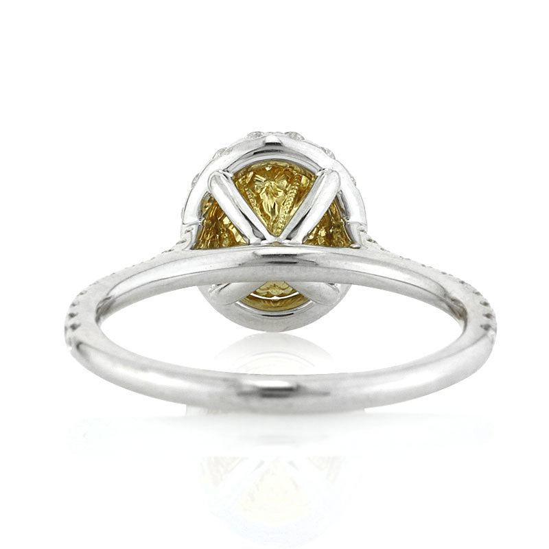1.84ct Fancy Yellow Oval Cut Diamond Engagement Ring