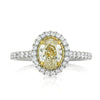 1.82ct Fancy Light Yellow Oval Cut Diamond Engagement Ring