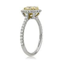 1.82ct Fancy Light Yellow Oval Cut Diamond Engagement Ring
