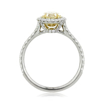 1.82ct Fancy Light Yellow Oval Cut Diamond Engagement Ring
