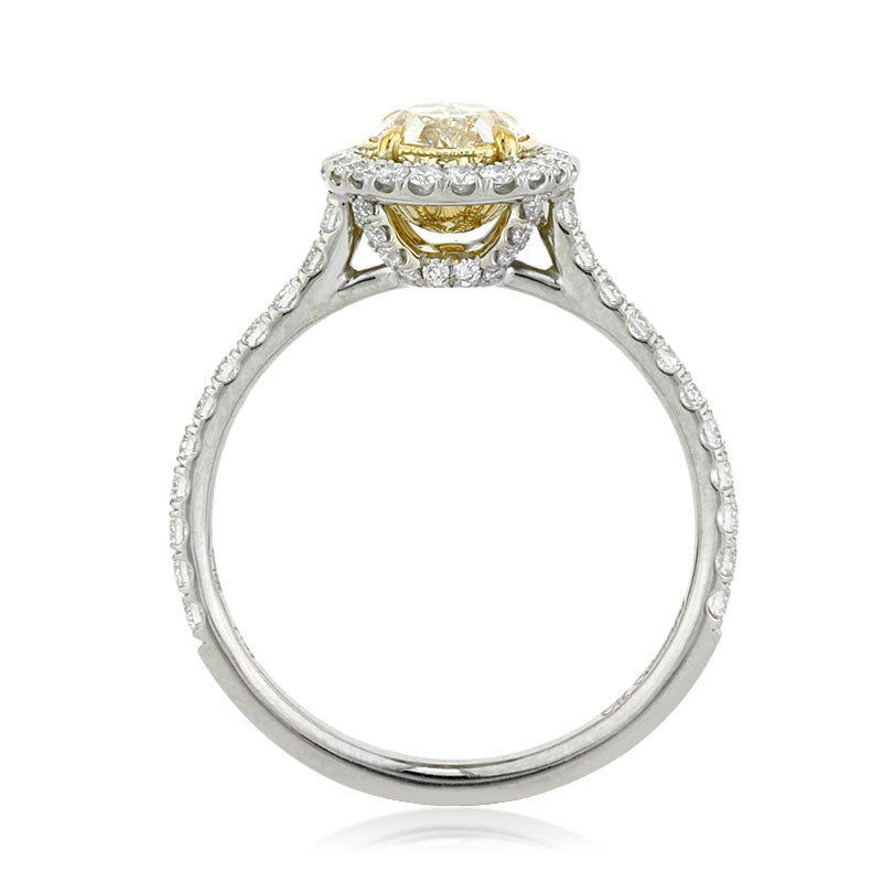 1.82ct Fancy Light Yellow Oval Cut Diamond Engagement Ring