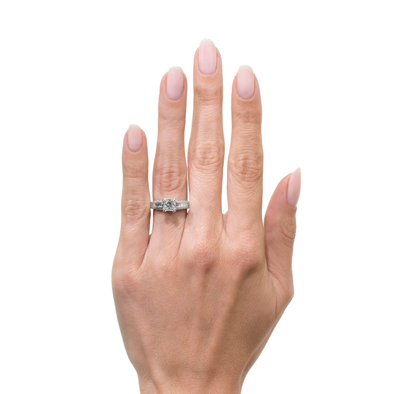 2.12ct Princess Cut Diamond Engagement Ring