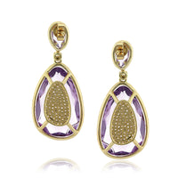 23.88ct Fancy Shaped Rose Cut Amethyst and Diamond Earrings