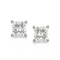 1.00ct Princess Cut Diamond Stud Earrings