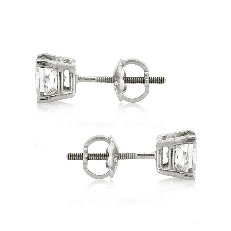 1.00ct Princess Cut Diamond Stud Earrings