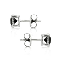 1.06ct Fancy Black Round Brilliant Cut Diamond Stud Earrings