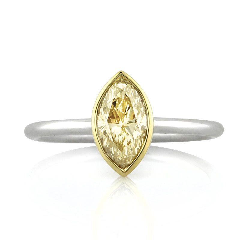 1.04ct Fancy Light Yellow Marquise Diamond Solitaire Engagement Ring