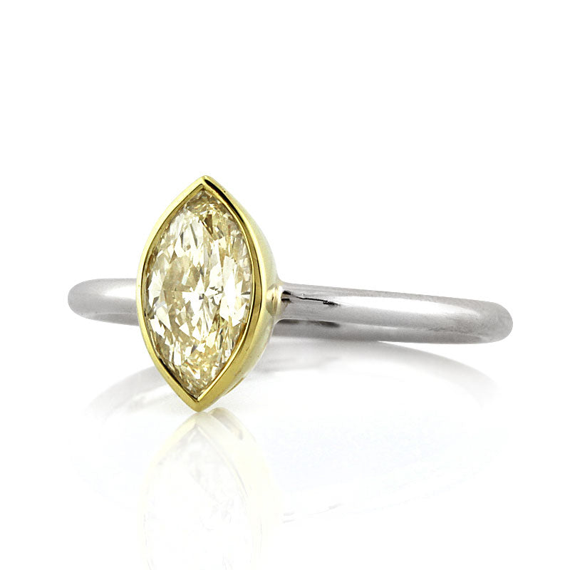 1.04ct Fancy Light Yellow Marquise Diamond Solitaire Engagement Ring