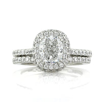 3.55ct Cushion Cut Diamond Engagement Ring Wedding Set