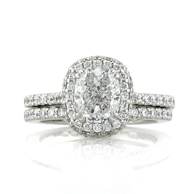 3.55ct Cushion Cut Diamond Engagement Ring Wedding Set