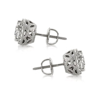 2.25ct Round Brilliant Cut Diamond Halo Stud Earrings