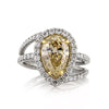 3.02ct Fancy Yellow Pear Shaped Diamond Engagement Ring