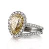 3.02ct Fancy Yellow Pear Shaped Diamond Engagement Ring