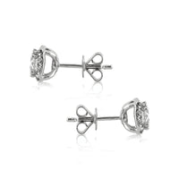 1.00ct Round Brilliant Cut Diamond Cushion Halo Stud Earrings