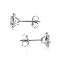 0.85ct Round Brilliant Cut Diamond Halo Stud Earrings