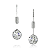 6.53ct Round Brilliant Cut Diamond Dangle Earrings