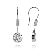 6.53ct Round Brilliant Cut Diamond Dangle Earrings