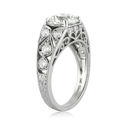 2.25ct Round Brilliant Cut Diamond Vintage Style Engagement Ring