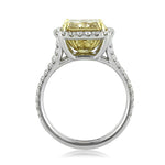 4.04ct Fancy Light Brown Yellow Cushion Cut Diamond Engagement Ring