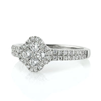 1.00ct Round Brilliant Cut Diamond Cluster Right-Hand Ring
