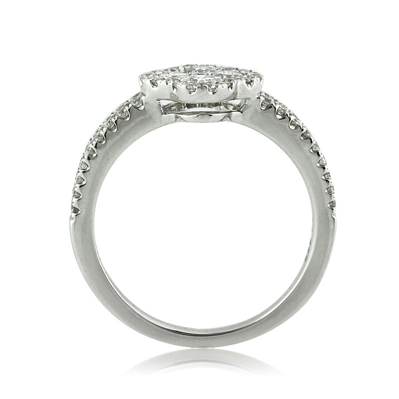 1.00ct Round Brilliant Cut Diamond Cluster Right-Hand Ring