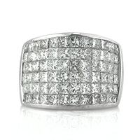5.00ct Princess Cut Diamond Invisible Set Right-Hand Ring