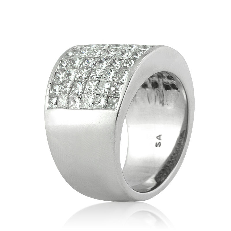 5.00ct Princess Cut Diamond Invisible Set Right-Hand Ring