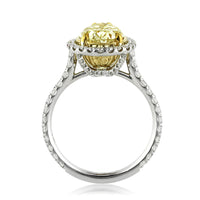 3.92ct Fancy Light Yellow Pear Shaped Diamond Engagement Ring