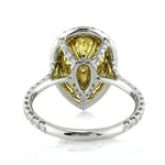 3.92ct Fancy Light Yellow Pear Shaped Diamond Engagement Ring