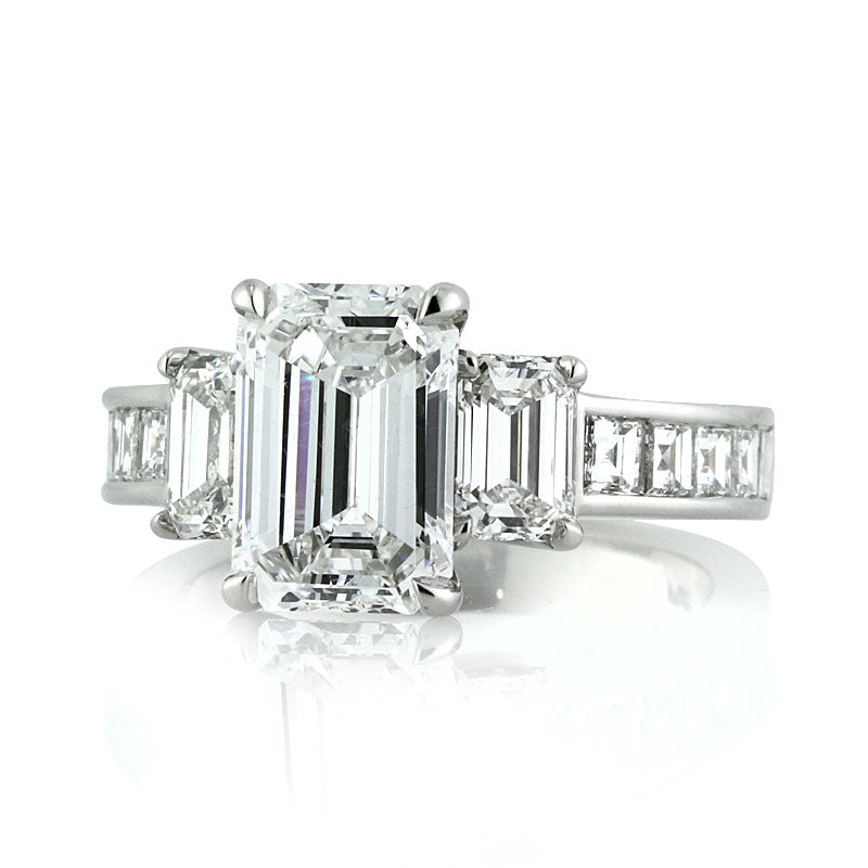4.42ct Emerald Cut Diamond Engagement Ring