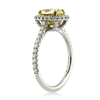 2.08ct Fancy Yellow Oval Cut Diamond Engagement Ring