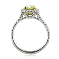 2.08ct Fancy Yellow Oval Cut Diamond Engagement Ring