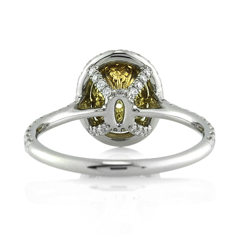 2.08ct Fancy Yellow Oval Cut Diamond Engagement Ring