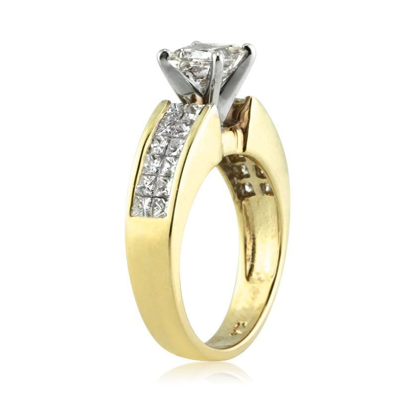 2.01ct Princess Cut Diamond Engagement Ring