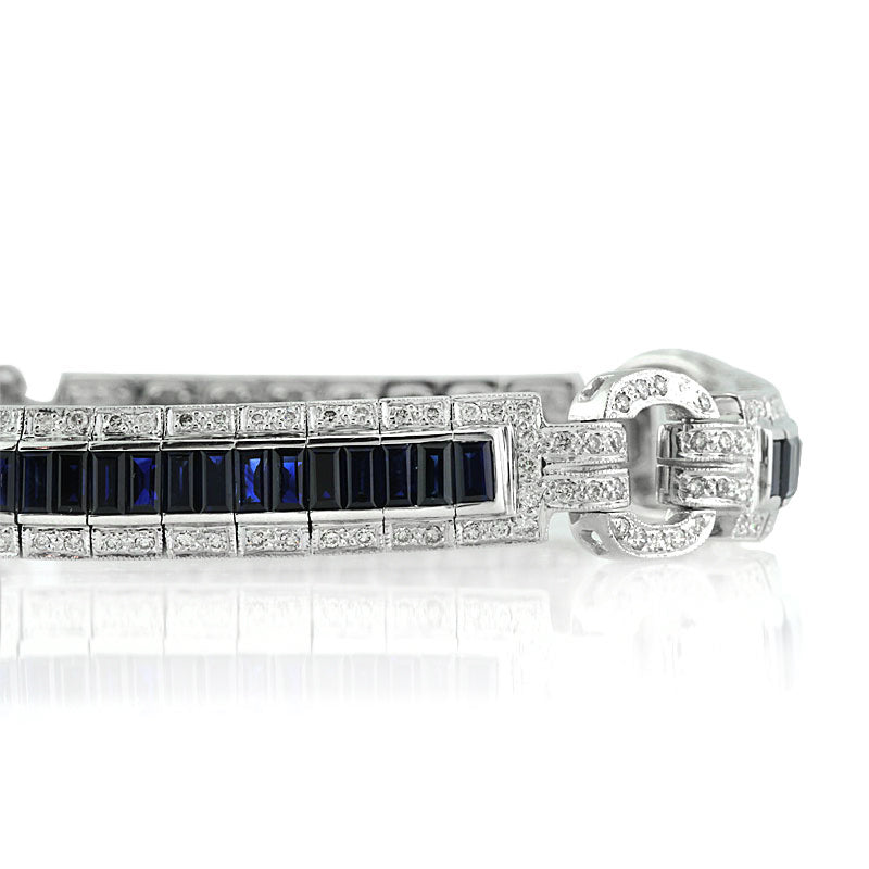 6.80ct Sapphire and Diamond Link Bracelet