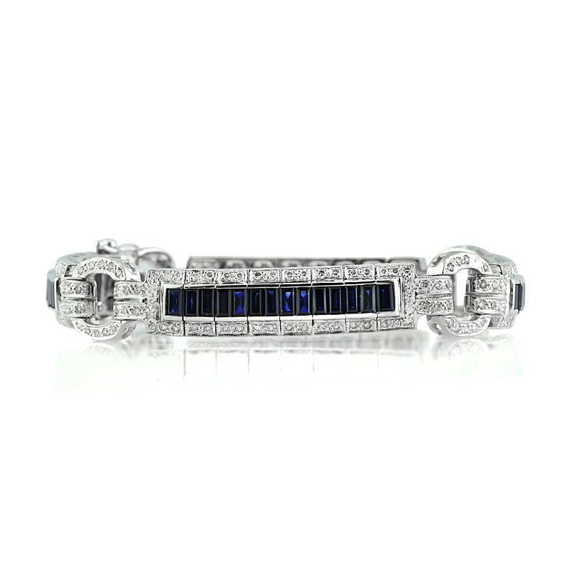 6.80ct Sapphire and Diamond Link Bracelet