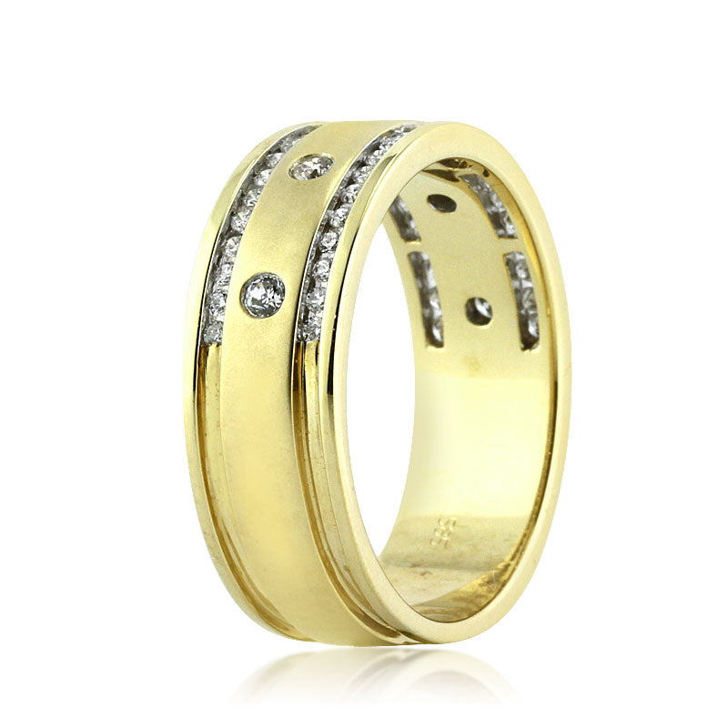 Men's 0.75ct Round Brilliant Cut Diamond Wedding Band