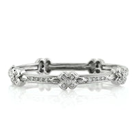 1.10ct Round Brilliant Cut Diamond Cross Bangle Bracelet
