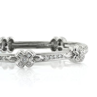 1.10ct Round Brilliant Cut Diamond Cross Bangle Bracelet in 18K White Gold