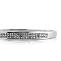 2.25ct Invisible Set Princess Cut Diamond Bangle Bracelet in 14k White Gold
