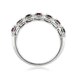 1.18ct Round Cut Ruby and Diamond Right-Hand Ring