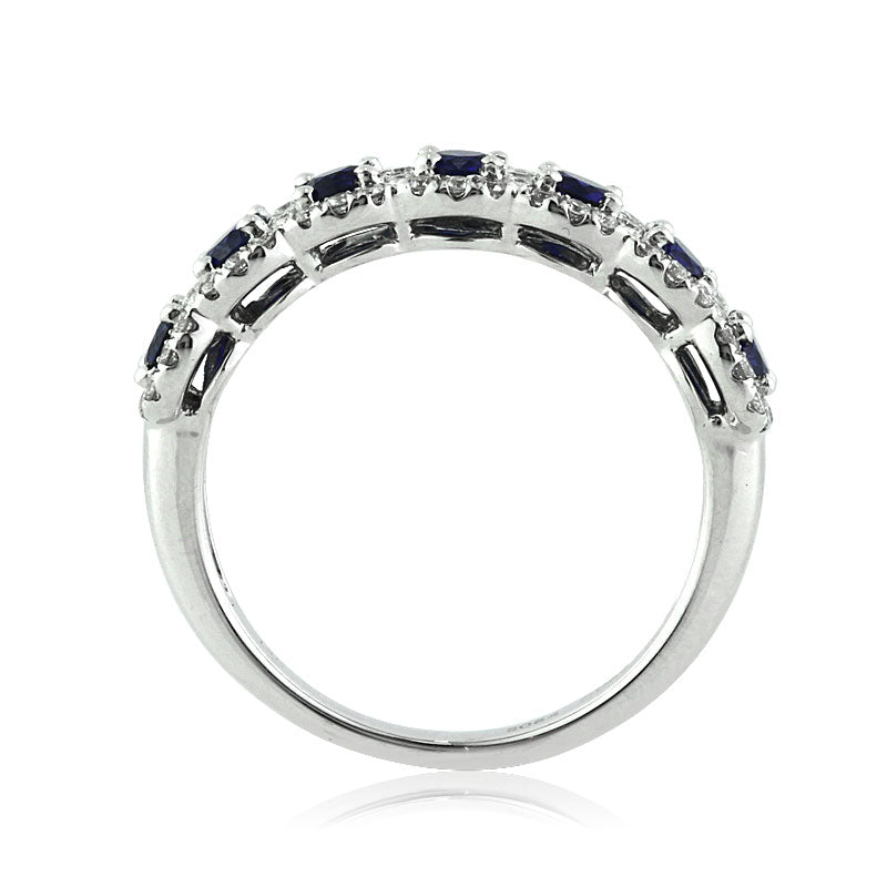 1.17ct Round Cut Sapphire and Diamond Right-Hand Ring