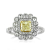 1.32ct Fancy Intense Yellow Radiant Cut Diamond Engagement Ring