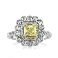 1.32ct Fancy Intense Yellow Radiant Cut Diamond Engagement Ring
