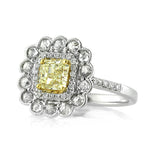1.32ct Fancy Intense Yellow Radiant Cut Diamond Engagement Ring