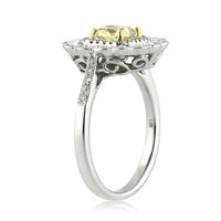 1.32ct Fancy Intense Yellow Radiant Cut Diamond Engagement Ring